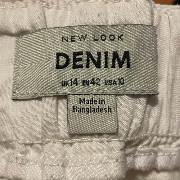 New Look High Rise Ovoid Shape White Denim Pants | Size 10 - Picture 12 of 13